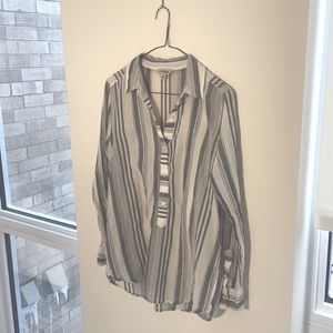 Lucky Brand Striped Button Up Blouse